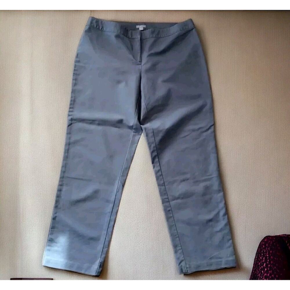 J. Jill Gray Cotton Stretch Pull-On Trouser Pant Size 12